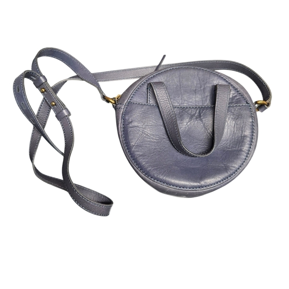 Madewell Juno Blue Leather Circle Crossbody Bag Boho